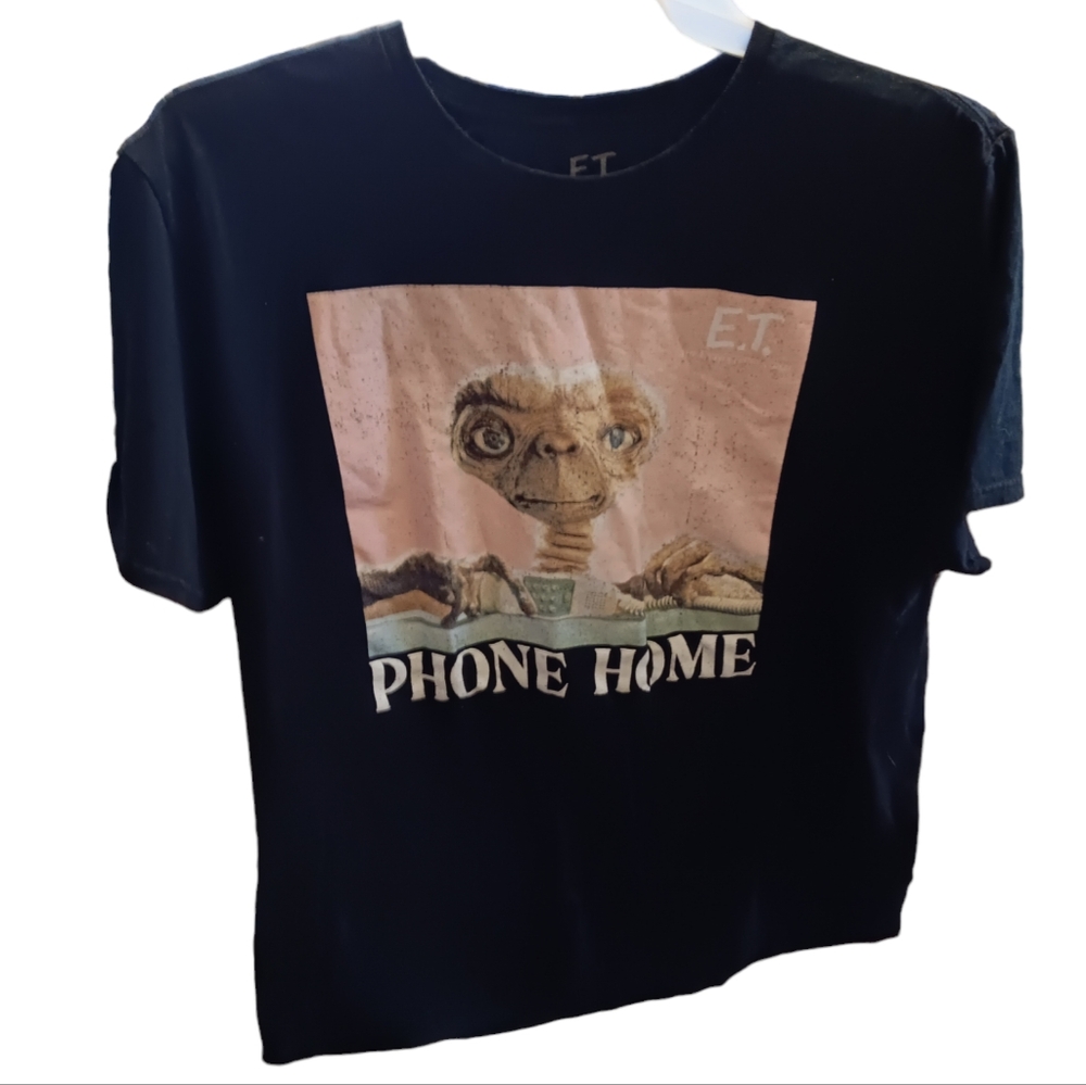 ET Extra Terrestrial Phone Home Black T-SHIRT SIZE XL